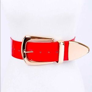 Red & Gold Metal Elastic Adjustable Belt